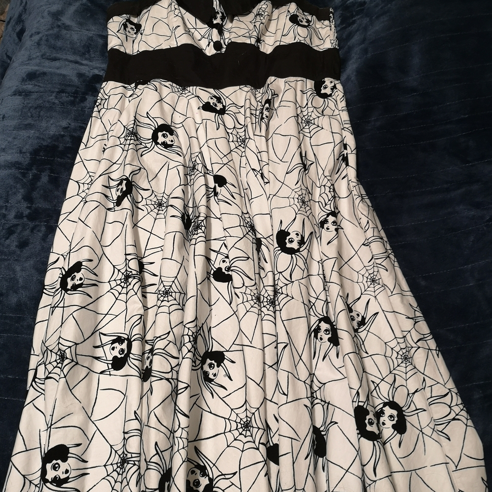Hell Bunny Black and White Graphic Dress